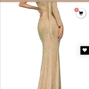 Sherri Hill Gold Beaded Dress